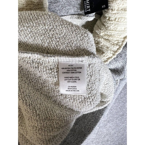 Dolan T-Shirt Knit Cowl Neck Asymmetrical Full Zip‎ Crop Sweater Womens XS Gray - Picture 4 of 16